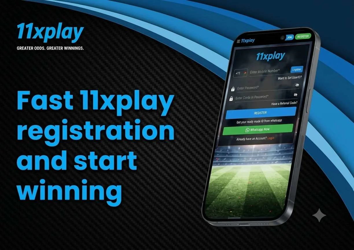 11xPlay registration page displayed on a smartphone for users creating an account.