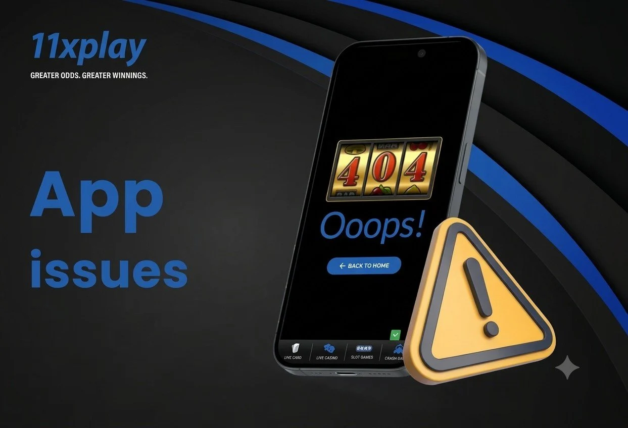 11xPlay mobile access troubleshooting screen displayed on a smartphone.